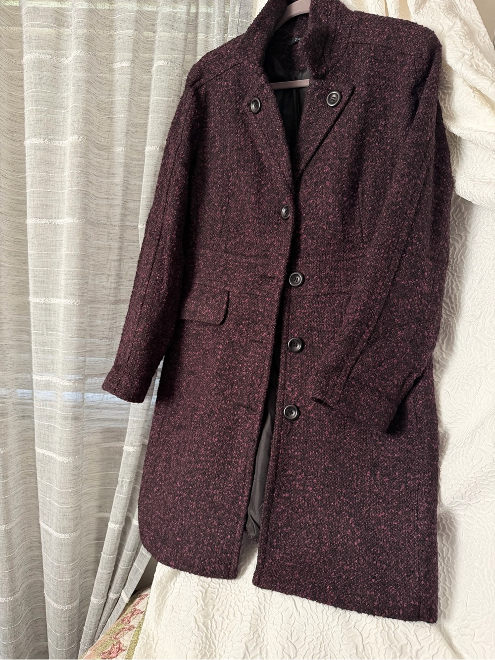 Chadwicks Plum Tweed Long Coat